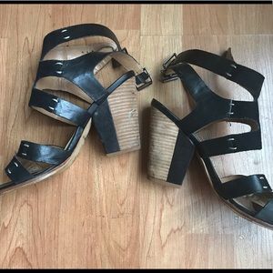 Anthropologie black high heeled sandals